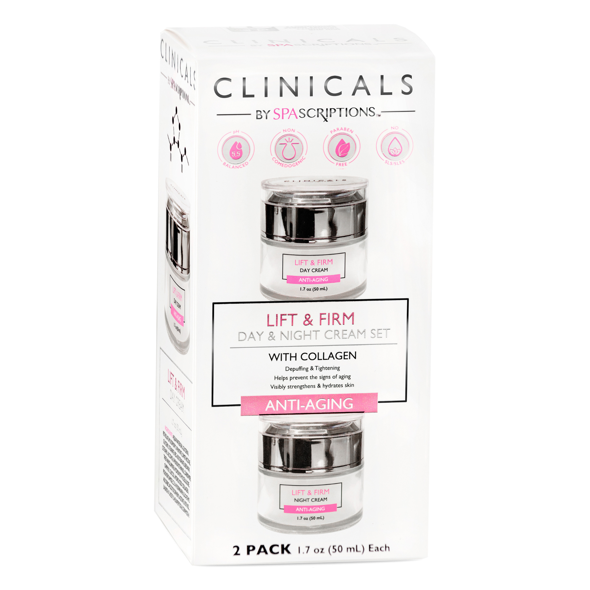Clinicals Day & Night Anti-Aging Cream Set Collagen - 1.7oz