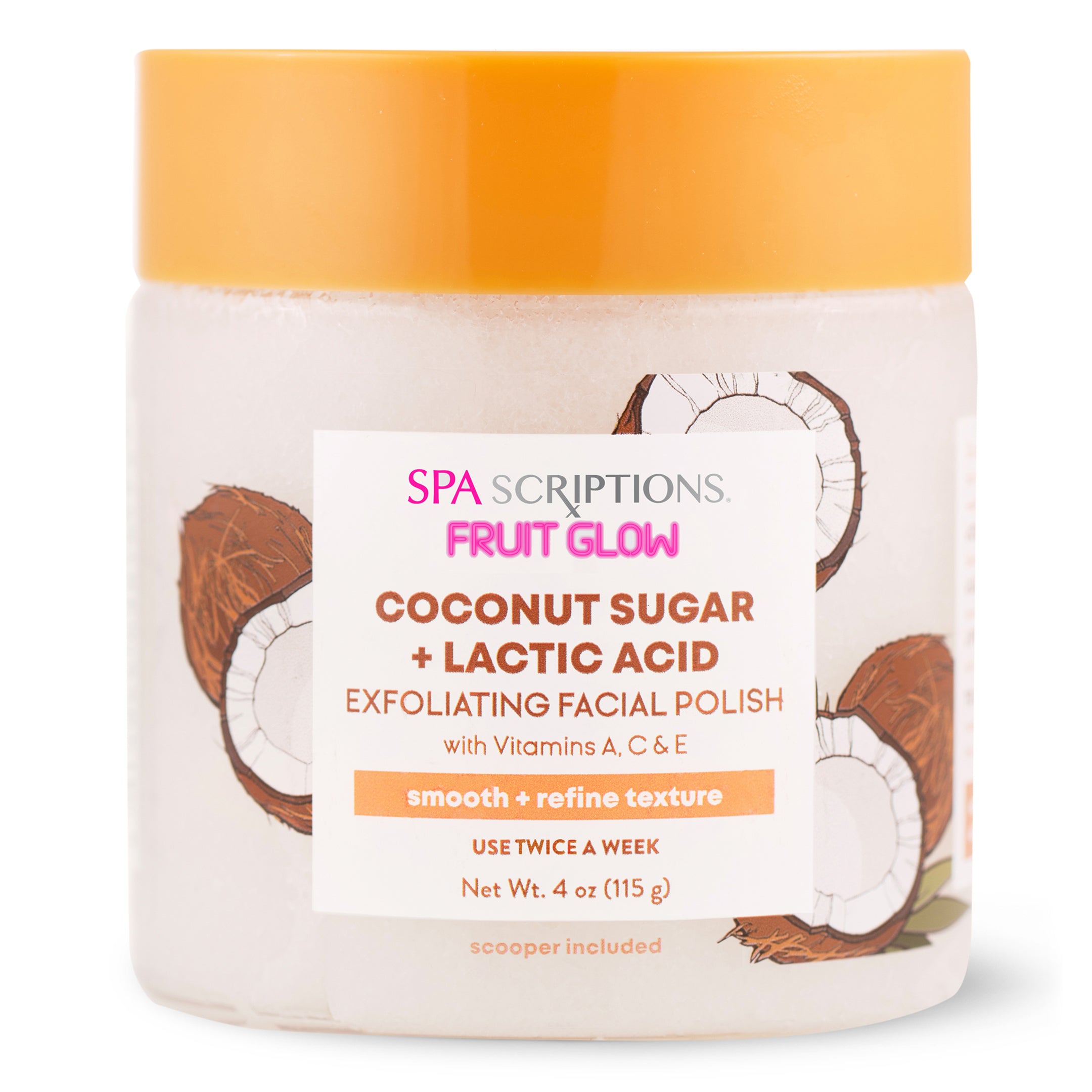 Fruit Glow Coconut Sugar + Lactic Acid Exfoliating Facial Polish