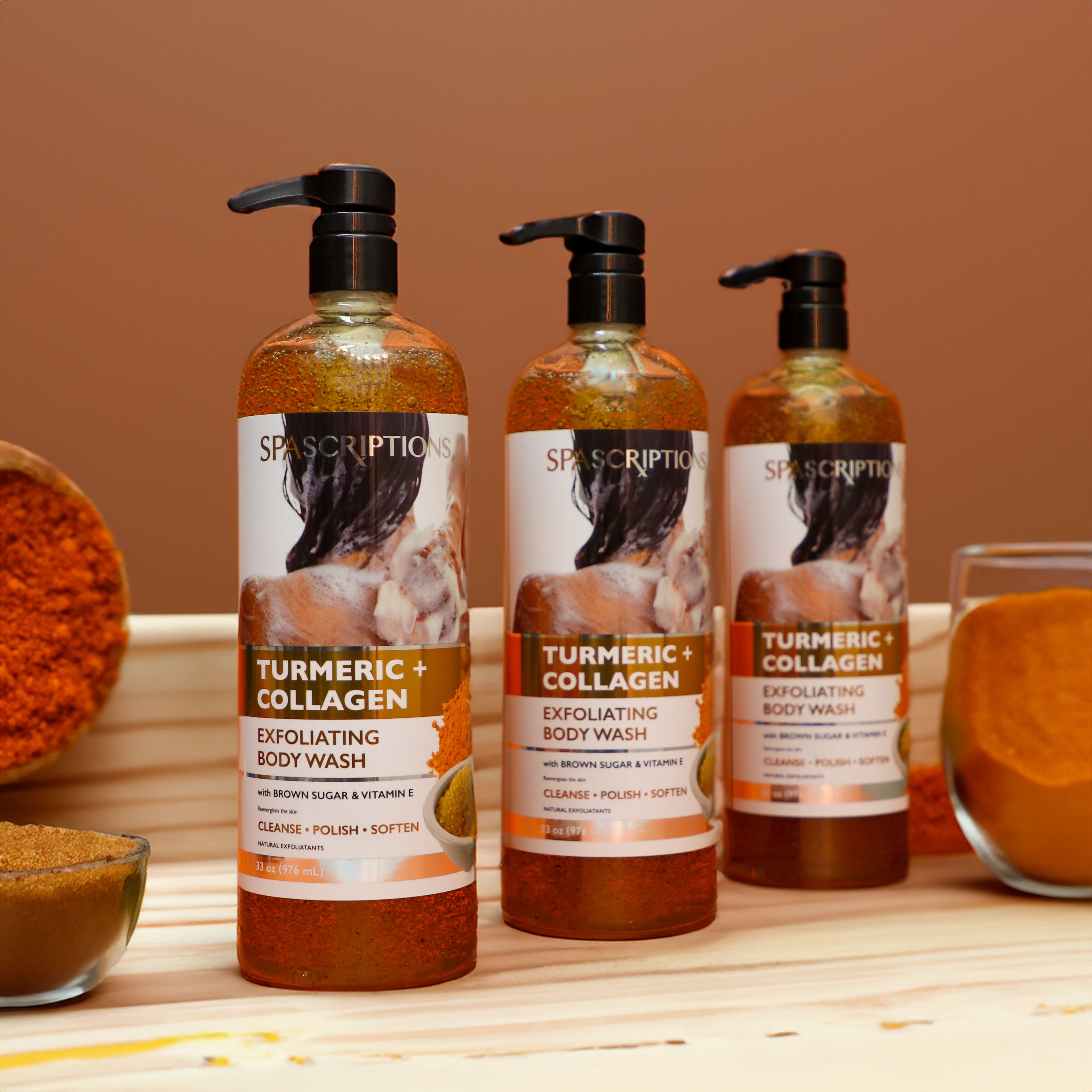 Turmeric + Collagen Exfoliating Body Wash With Brown Sugar