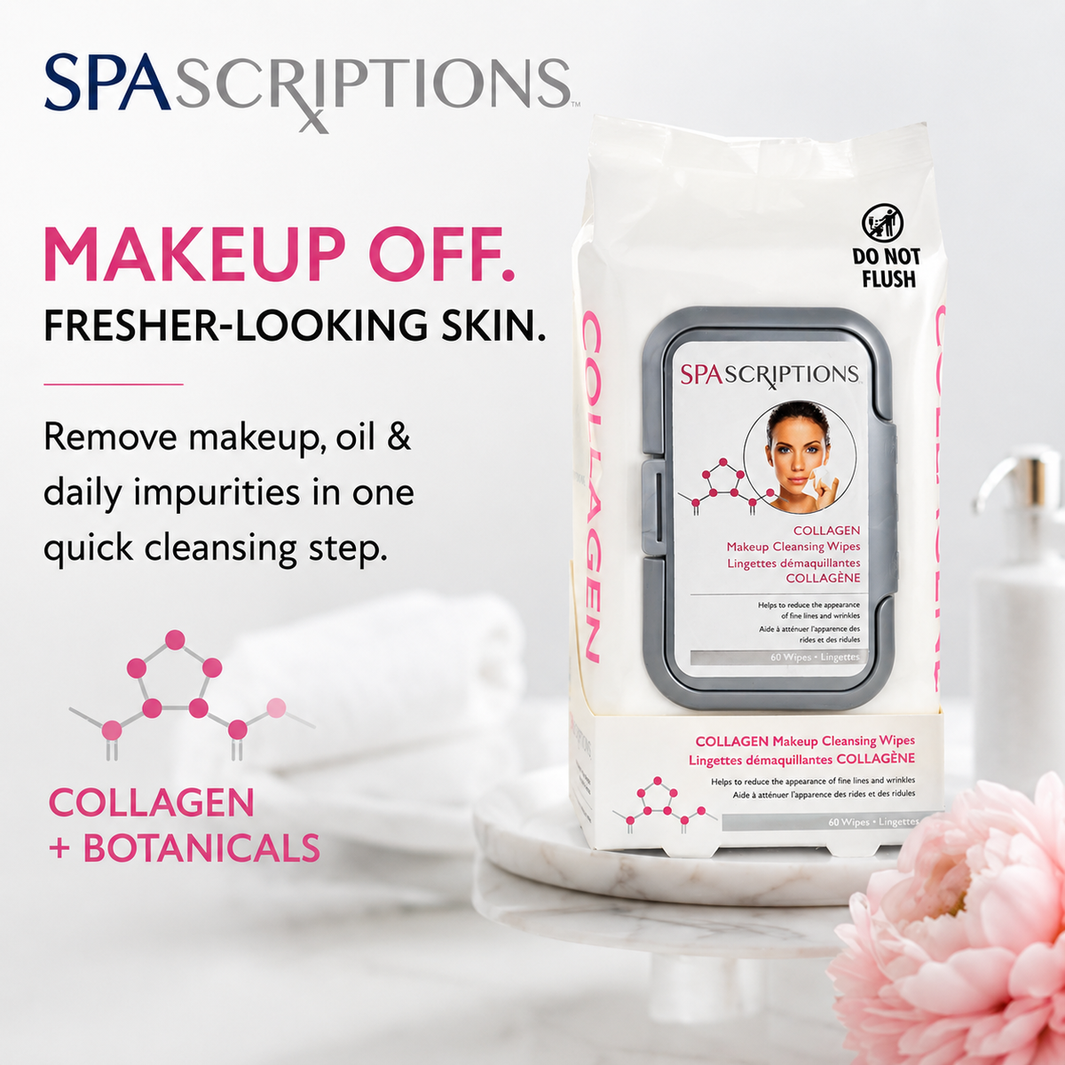 Collagen Cleansing Wipes - 60ct