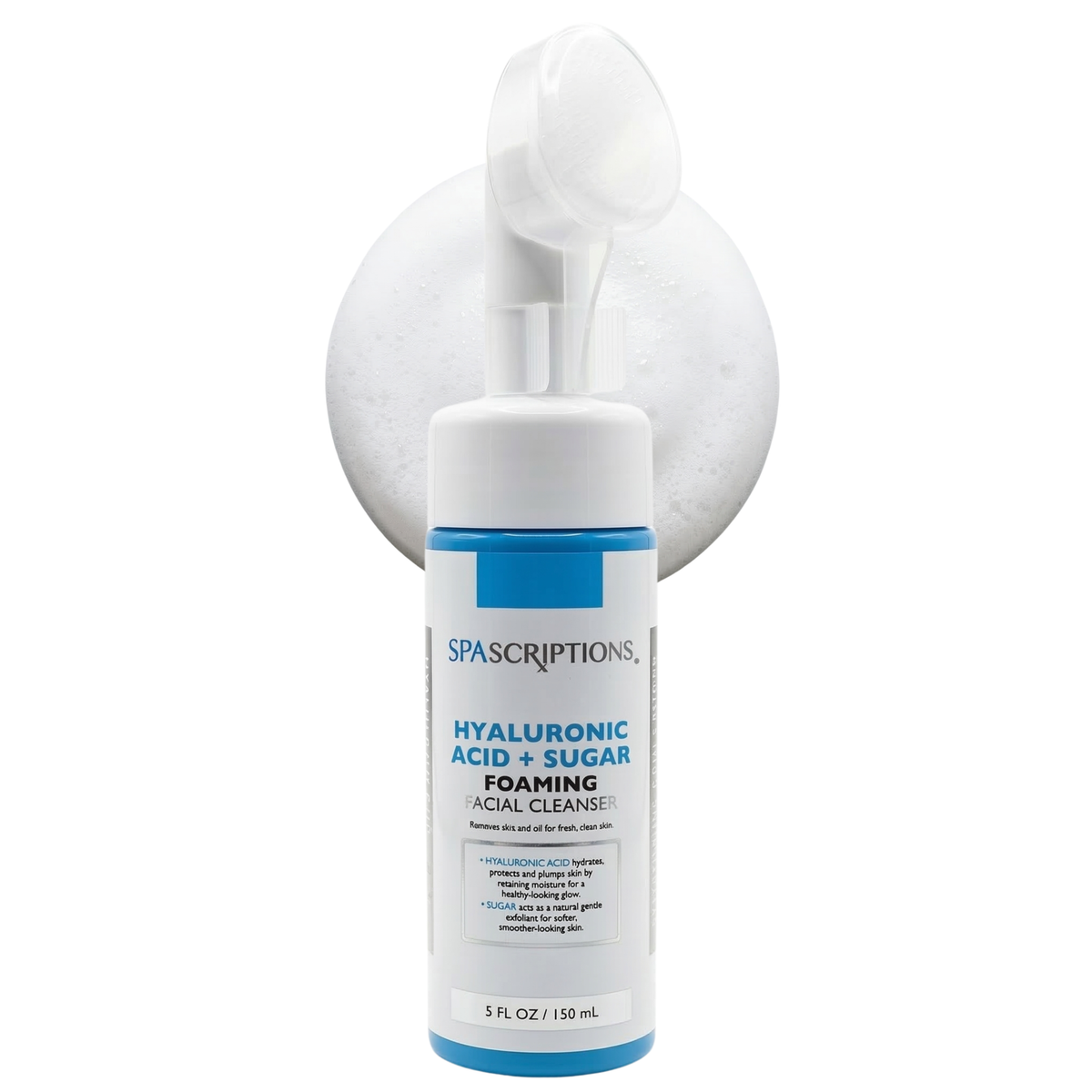 Hyaluronic Acid + Sugar Hyaluronic Foaming Facial Cleanser w/Brush