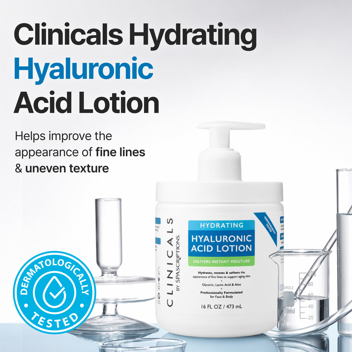 CLINICALS Hydrating Hyaluronic Acid Face & Body Lotion