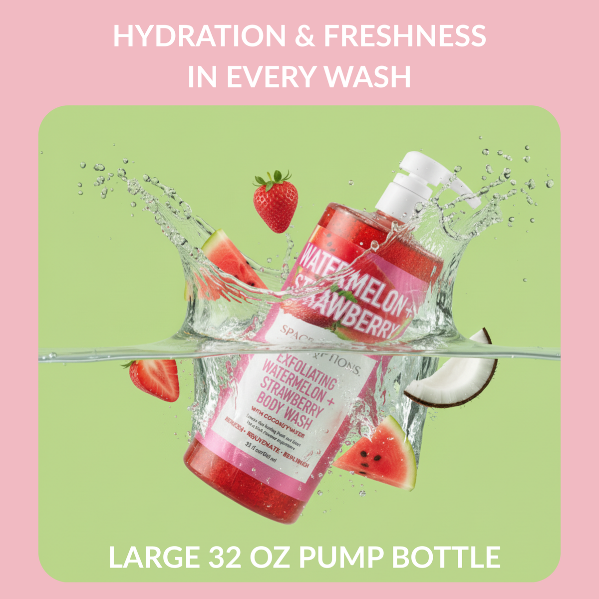 Exfoliating Watermelon+Strawberry Body Wash