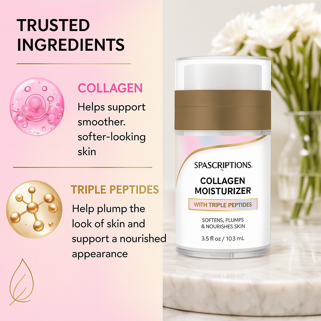 Spascriptions Collagen Moisturizer with Triple Peptides - Airless Vessel!