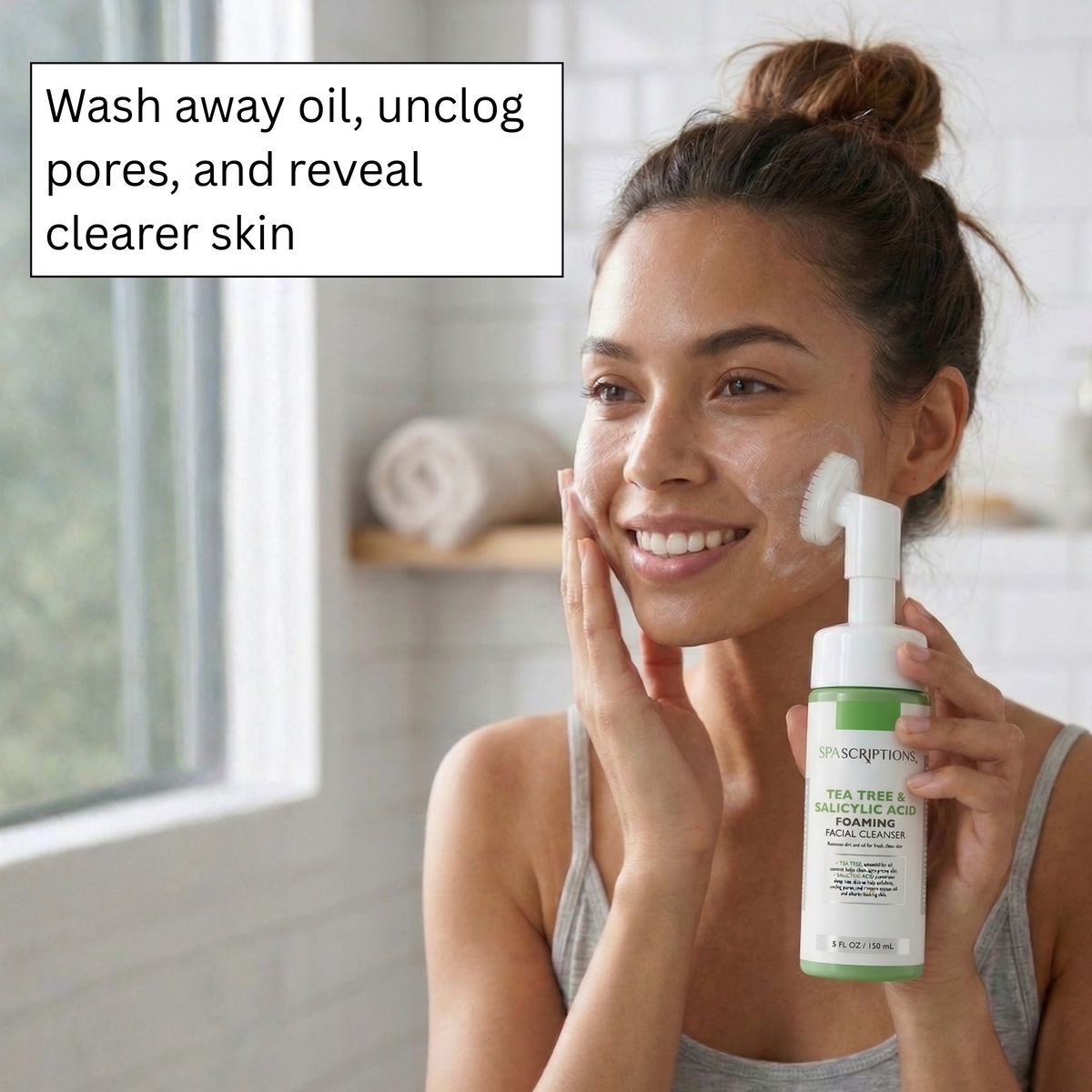 Tea Tree + Salicylic Acid & Foaming Facial Cleanser w/Brush