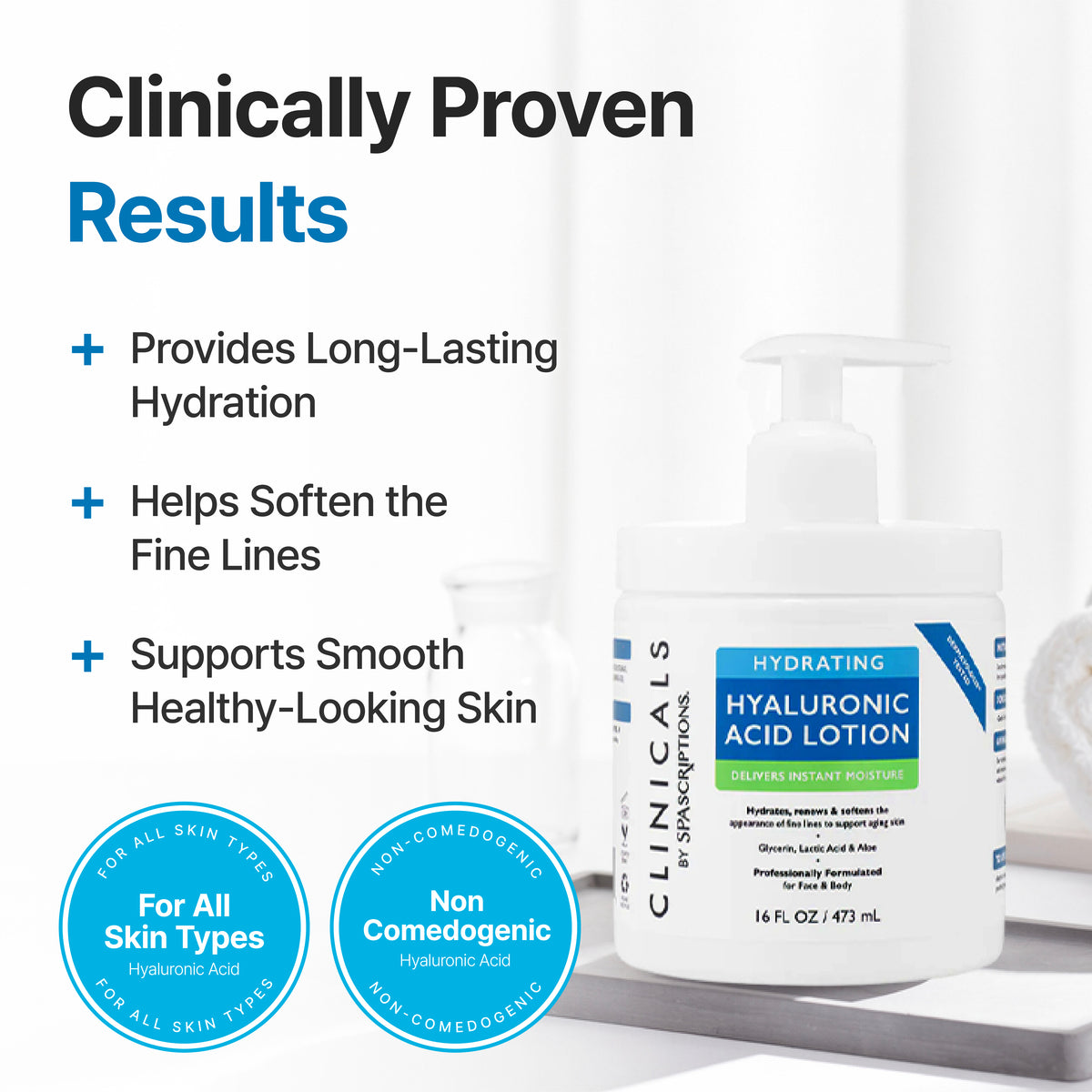 CLINICALS Hydrating Hyaluronic Acid Face & Body Lotion
