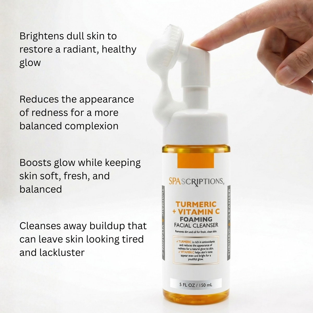 Turmeric + Vitamin C Foaming Facial Cleanser w/Brush
