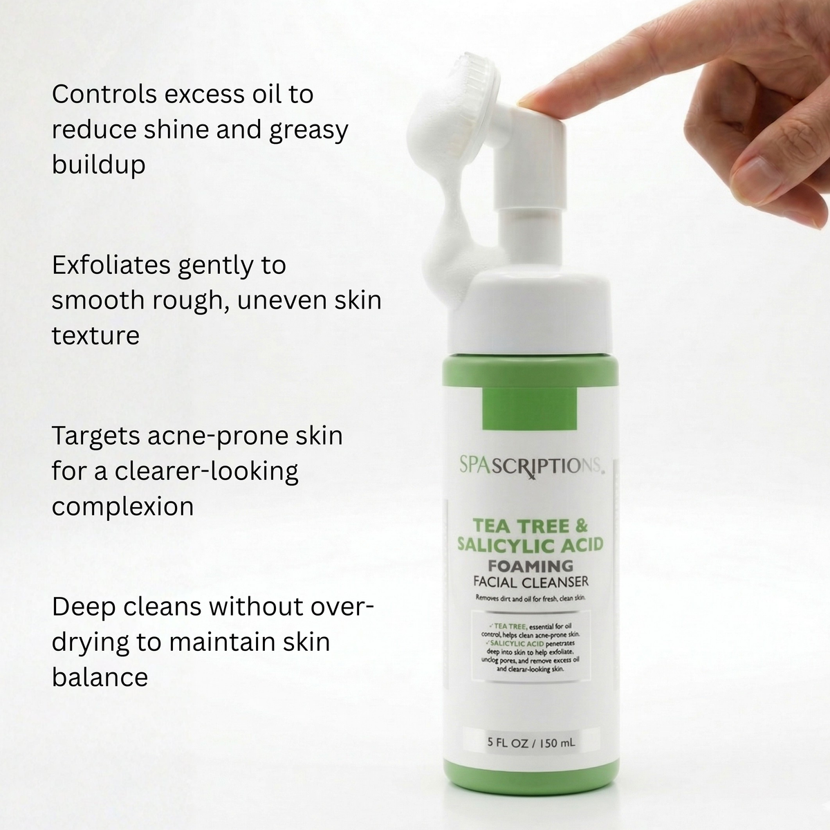 Tea Tree + Salicylic Acid & Foaming Facial Cleanser w/Brush