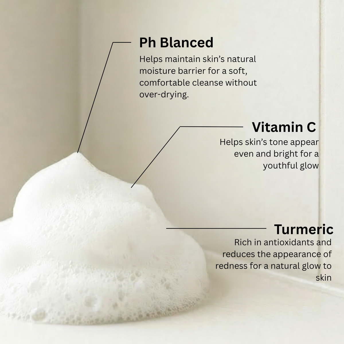 Turmeric + Vitamin C Foaming Facial Cleanser w/Brush