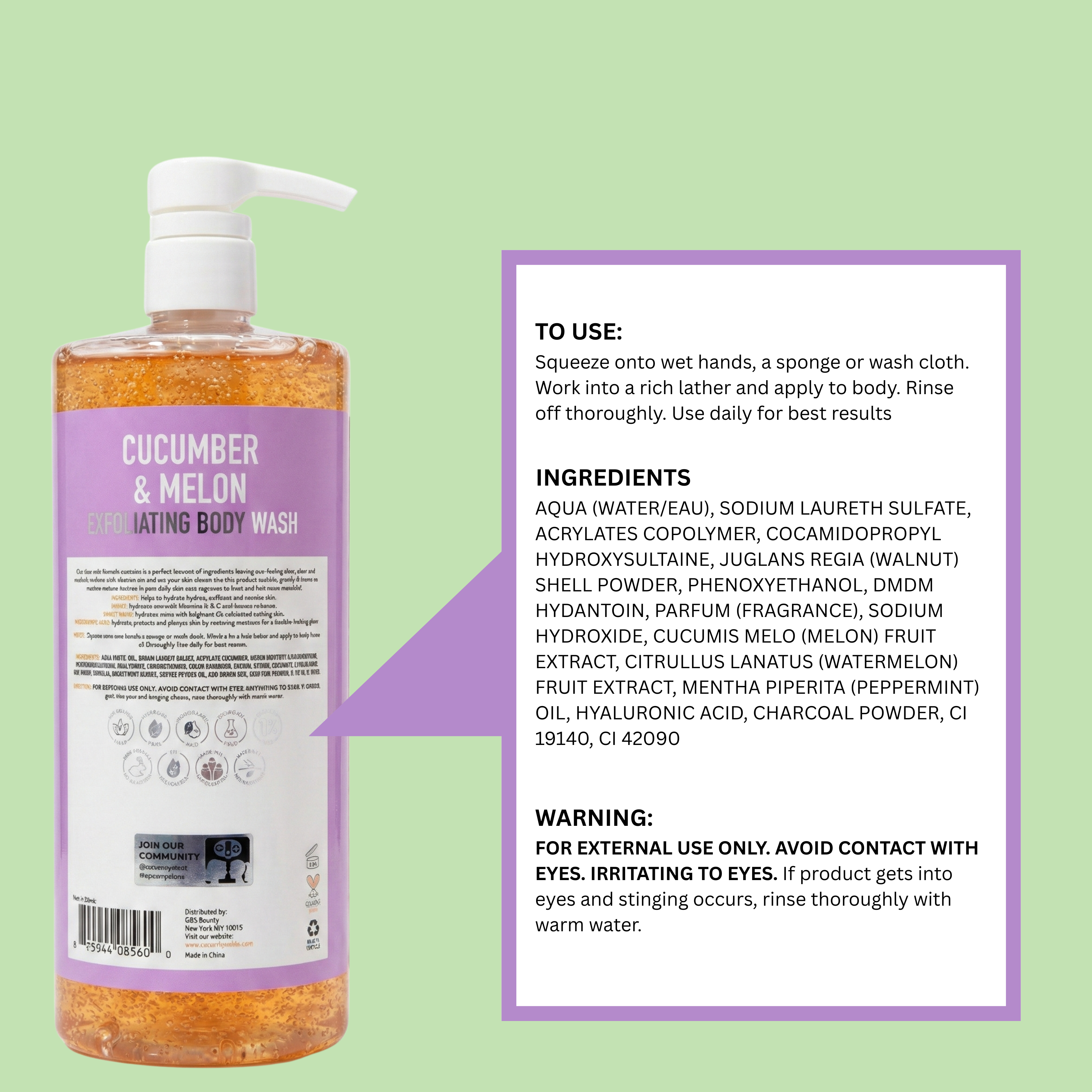 Cucumber & Melon Exfoliating Body Wash
