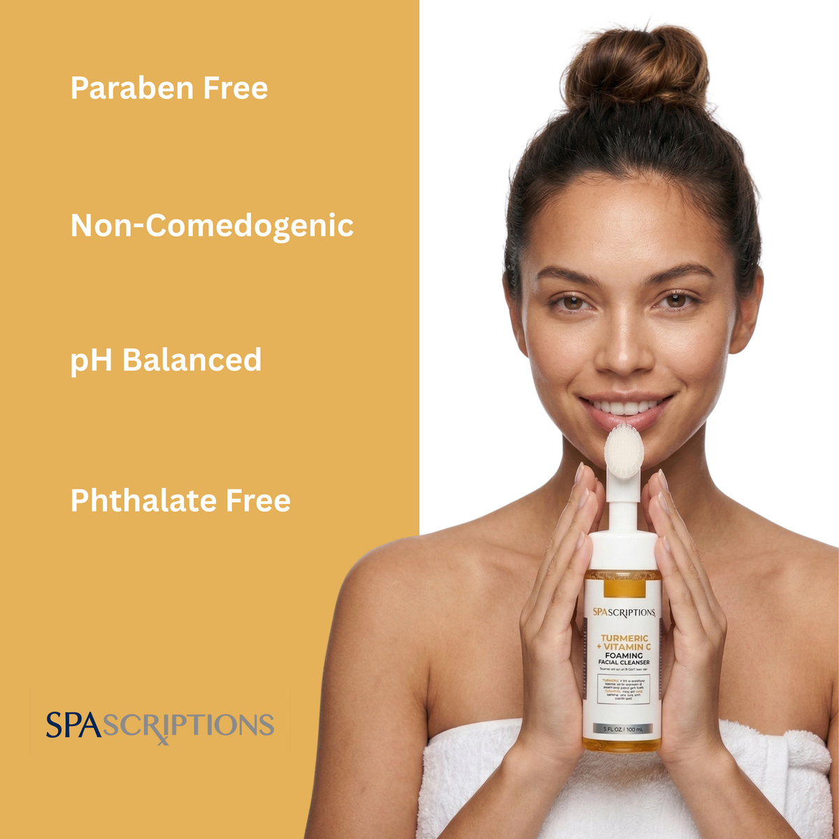 Turmeric + Vitamin C Foaming Facial Cleanser w/Brush
