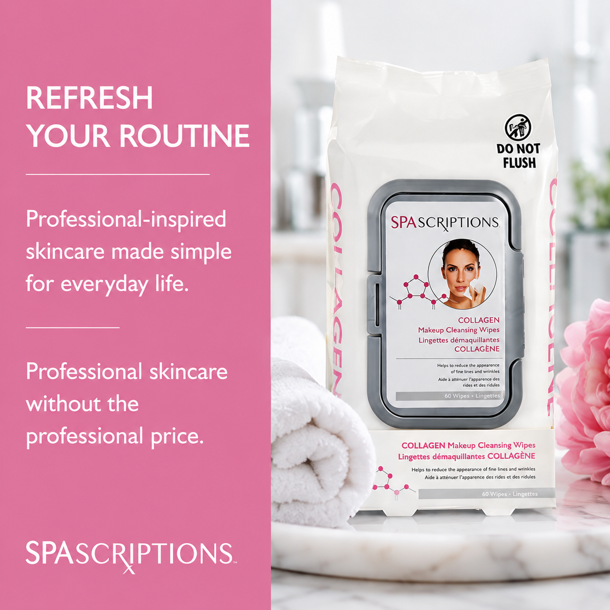 Collagen Cleansing Wipes - 60ct