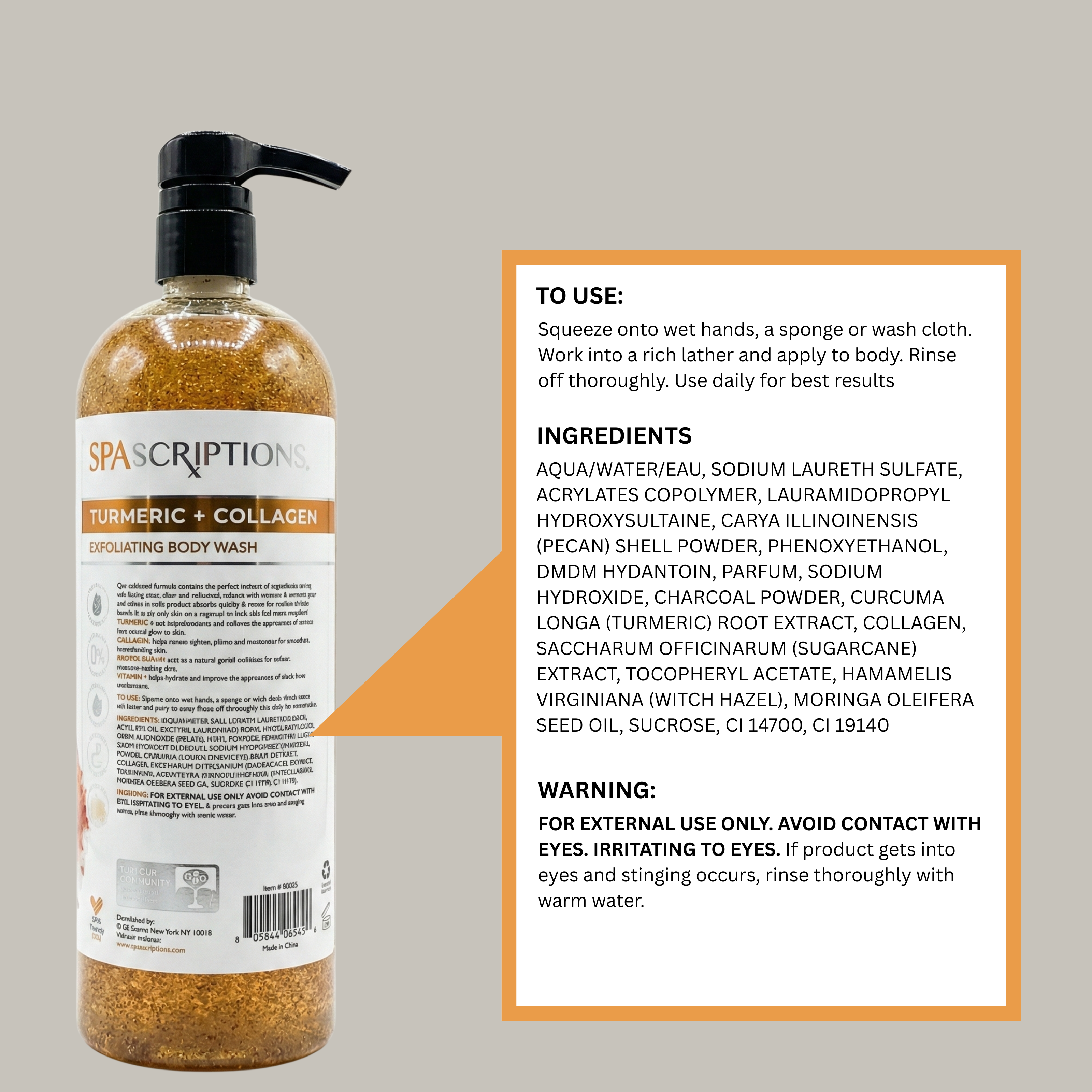 Turmeric + Collagen Exfoliating Body Wash With Brown Sugar