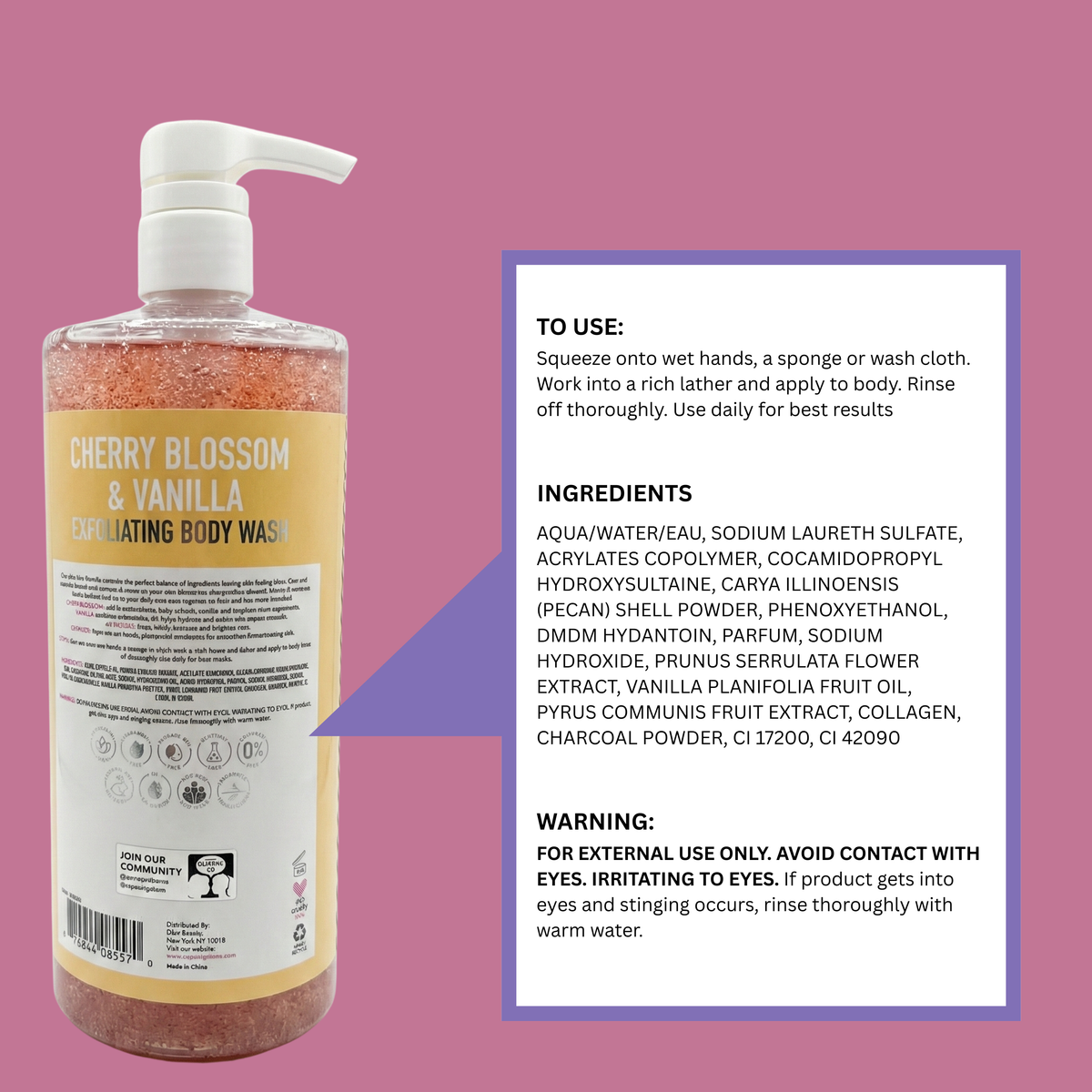 Cherry Blossom & Vanilla Exfoliating Body Wash