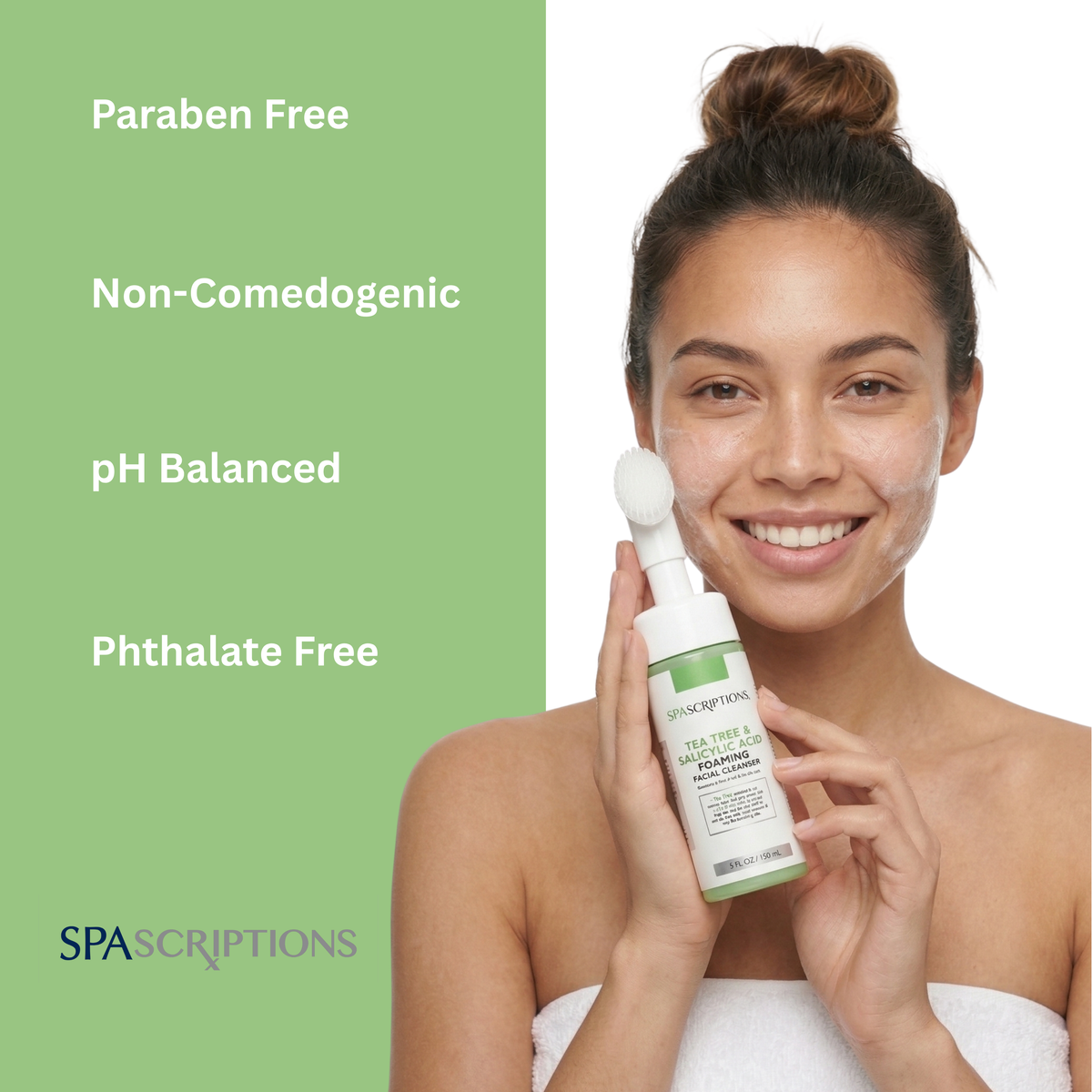 Tea Tree + Salicylic Acid & Foaming Facial Cleanser w/Brush