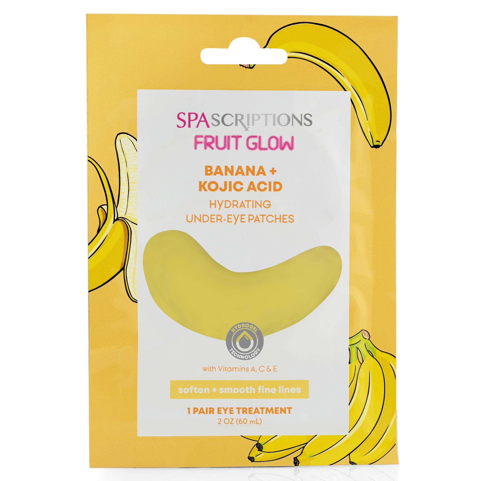 Hydrating Under-Eye Patches Banana + Kojic Acid - 1 Pair, 3 Pack