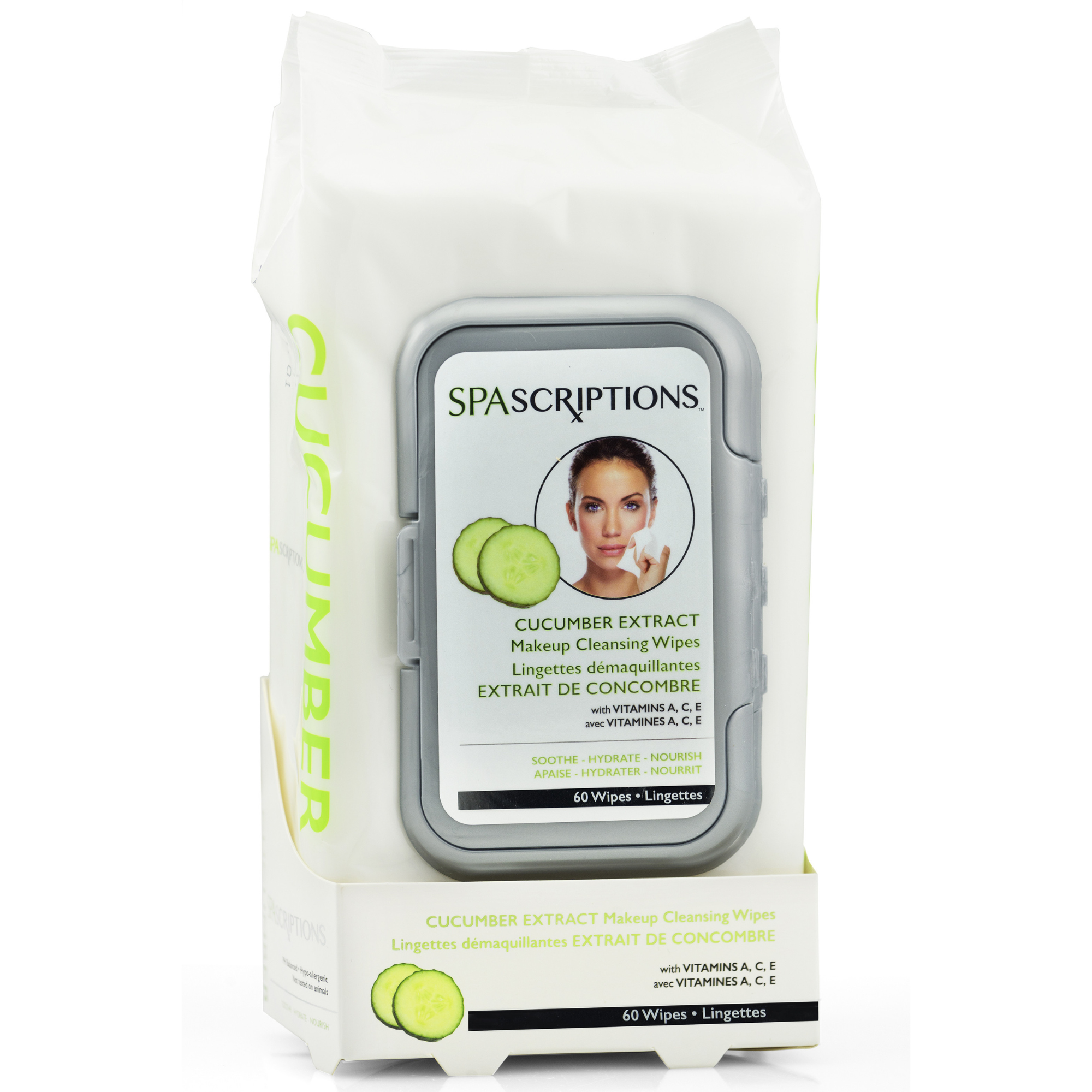 Cucumber Extract Cleansing Wipes - 60ct