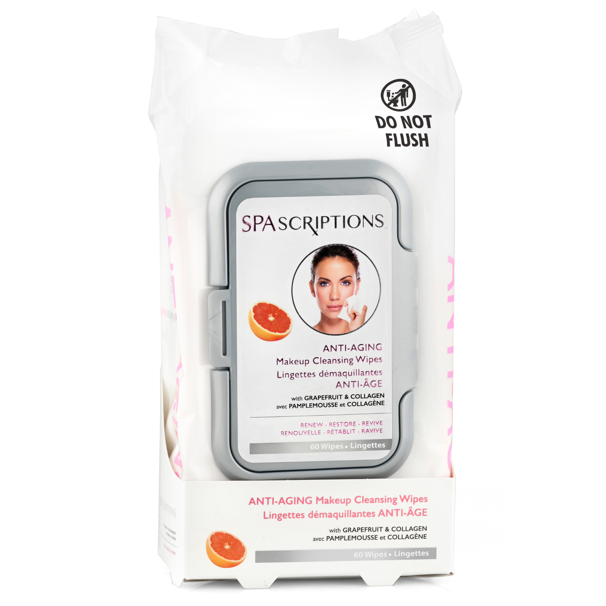 Grapefruit & Collagen Anti-Aging Cleansing Wipes  - 60ct